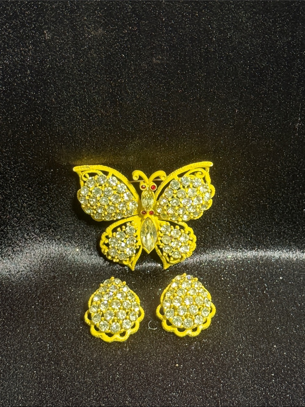 Vintage Weiss Butterfly Brooch and Clip Earrings